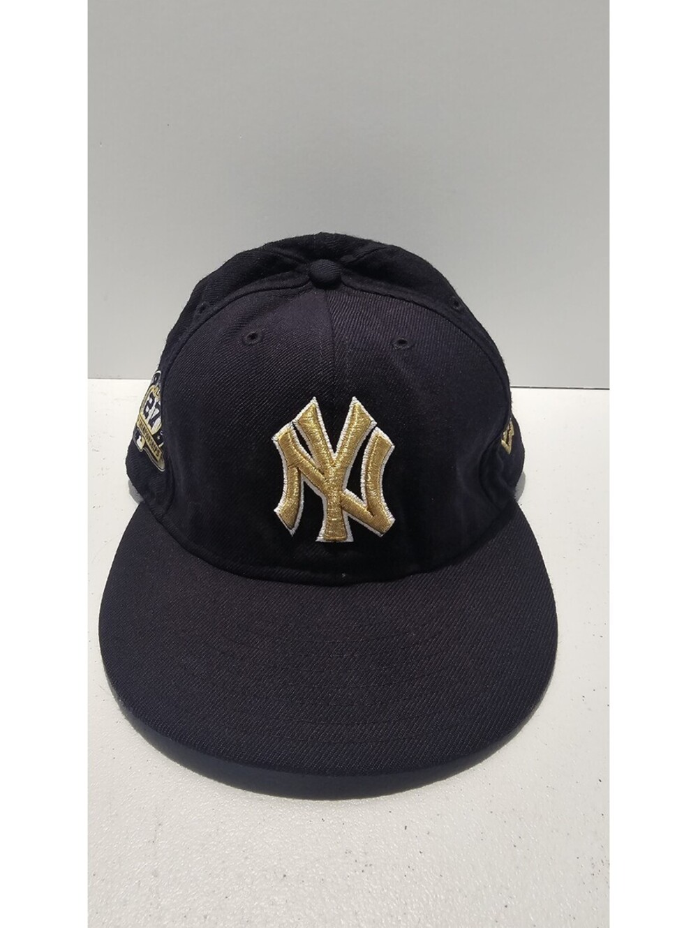 New York Yankees 27 Time World Champs Fitted Hat New Era Navy Blue & Gold 7 1/4